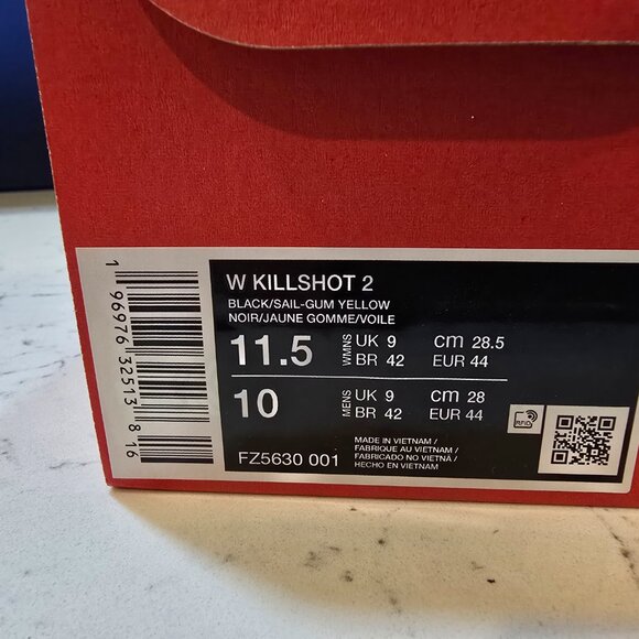 Nike Killshot 2 Black / Sail / Gum Lifestyle Sneakers Mens Size 10 FZ5630 001 - Picture 9 of 9